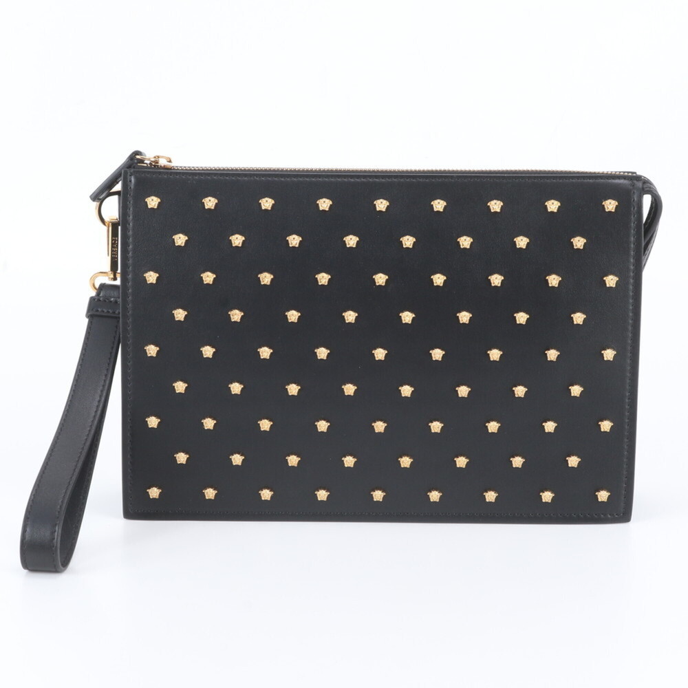 Versace Medusa Studded Leather Second Bag Clutch Pouch for Men